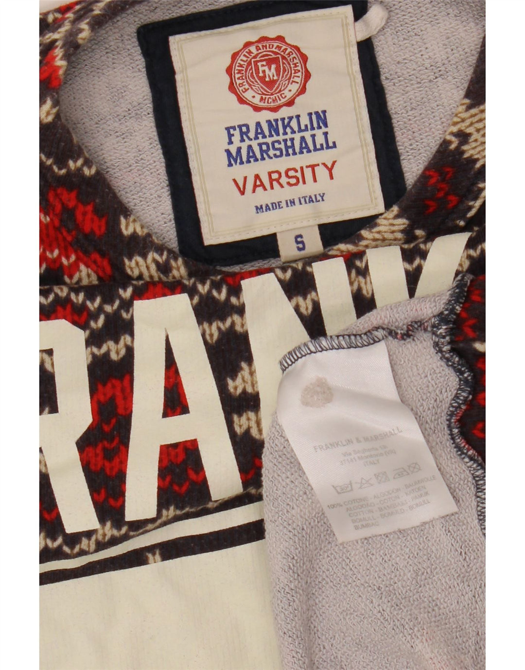 FRANKLIN MARSHALL Sudadera gráfica para mujer Jumper UK 10 Small Brown