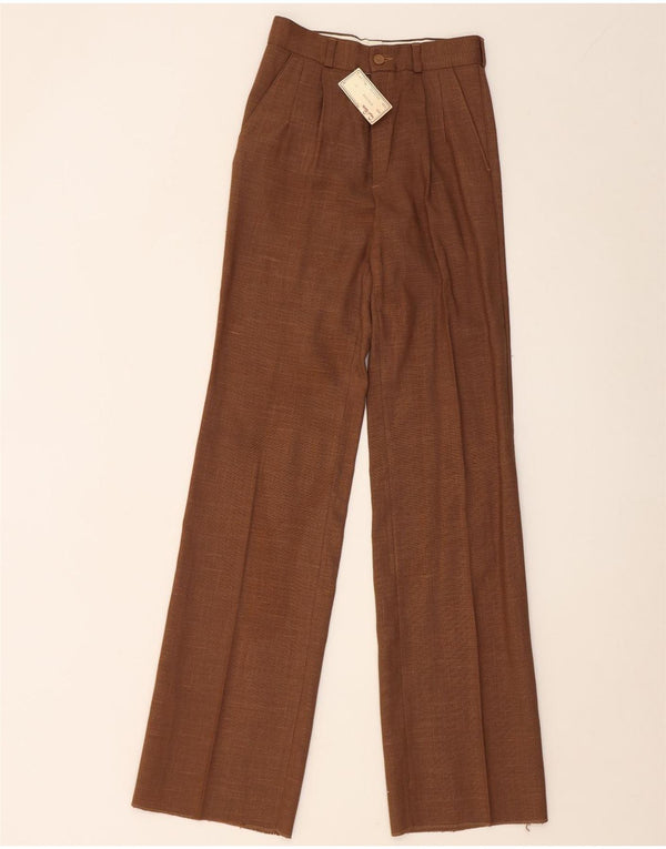 Gio Renzi Pantalones de traje con cintura alta para mujer IT 42 Medium W24 L34 Marrón