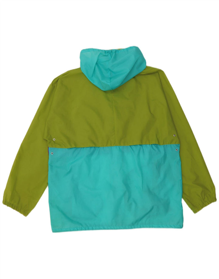 J Jeantex Chaqueta impermeable con capucha para hombre ES 38 Verde medio Poliamida color block