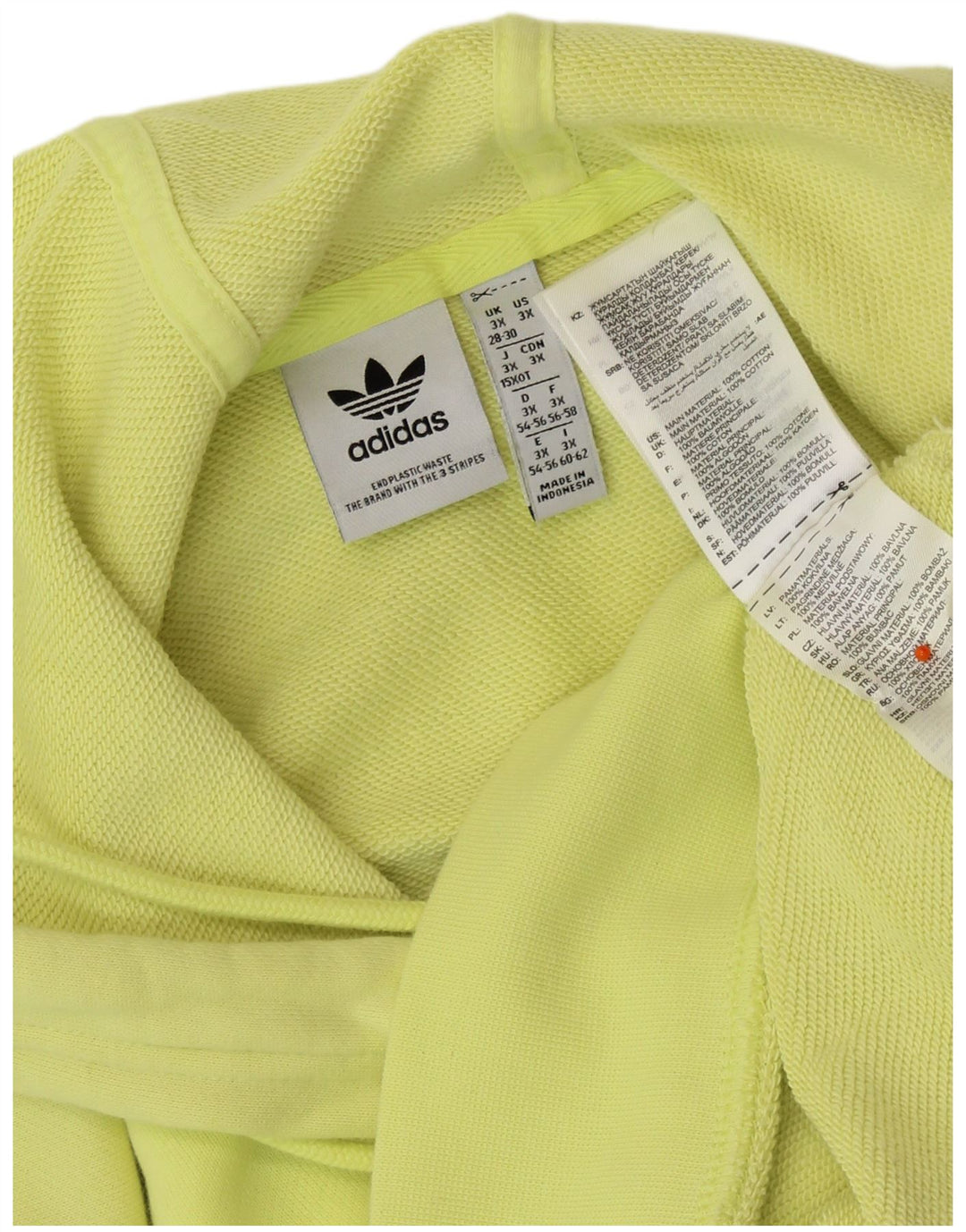 ADIDAS Jersey con capucha de manga corta extragrande para mujer UK 28/30 3XL Amarillo