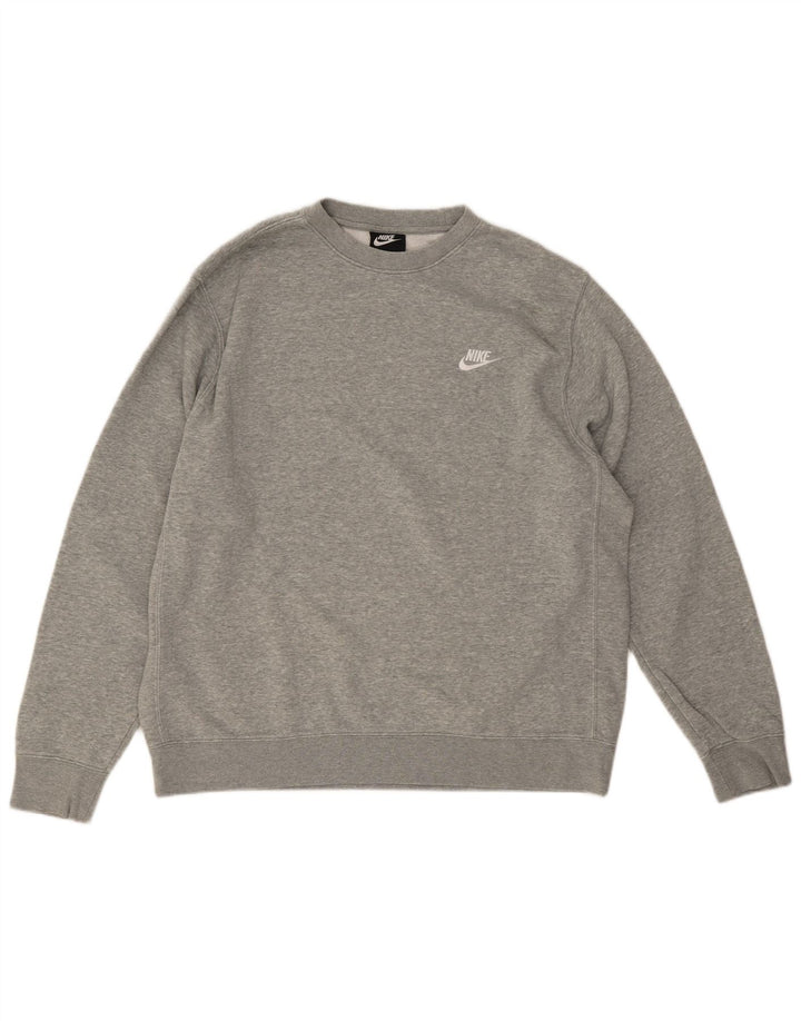 Nike - Sudadera tipo jersey para hombre, talla grande, algodón moteado gris