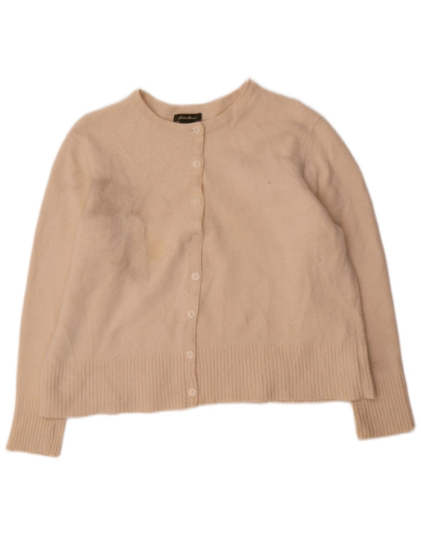 Eddie Bauer Suéter tipo cárdigan corto para mujer UK 20 2XL Lana beige