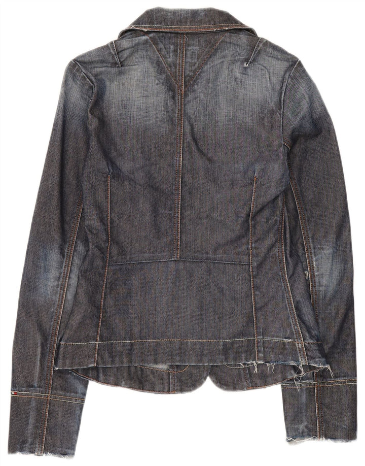 Tommy Hilfiger Chaqueta Blazer Vaquera de 3 Botones para Mujer UK 40 Azul Marino Mediano