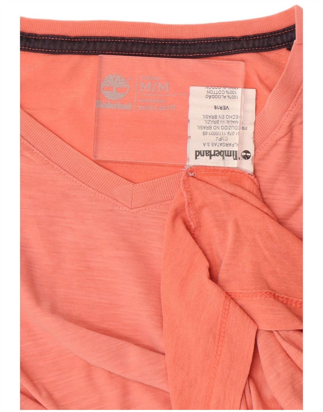Timberland Camiseta Regular Fit para Hombre Top Algodón Naranja Mediano