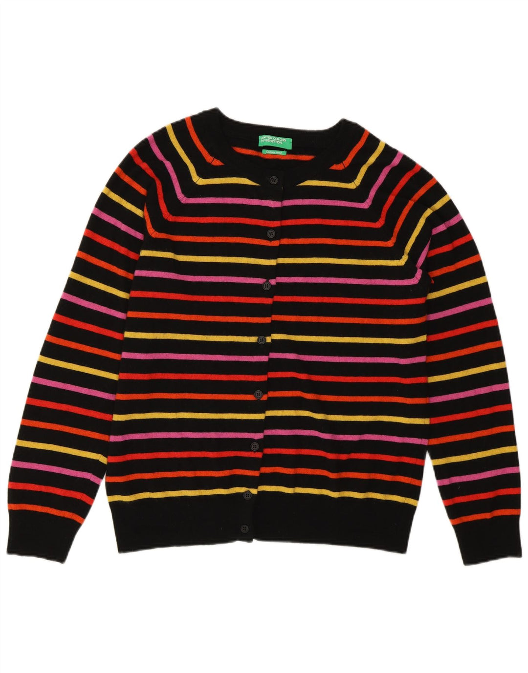 Benetton Cárdigan Mujer ES 44 Mediano Rayas Multicolor