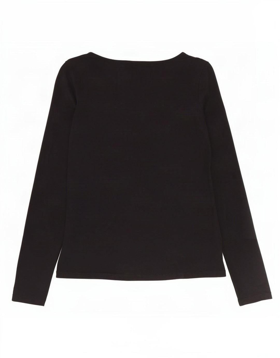 Jigsaw Mujer Top Manga Larga UK 10 Pequeño Algodón Negro