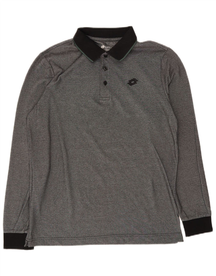 Polo Lotto Hombre Manga Larga Gris Medio