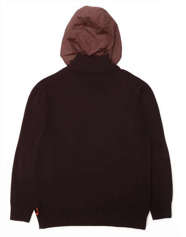 Hugo Boss Suéter tipo cárdigan con capucha para hombre 2XL Algodón marrón