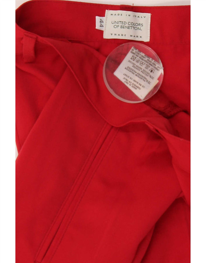 Pantalón De Traje Pegging Mujer Benetton IT 44 Medium W26 L28 Poliéster Rojo