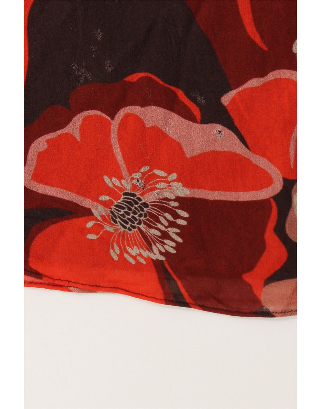 ELENA MIRO Blusa de manga 3/4 para mujer UK 46 Viscosa floral roja grande