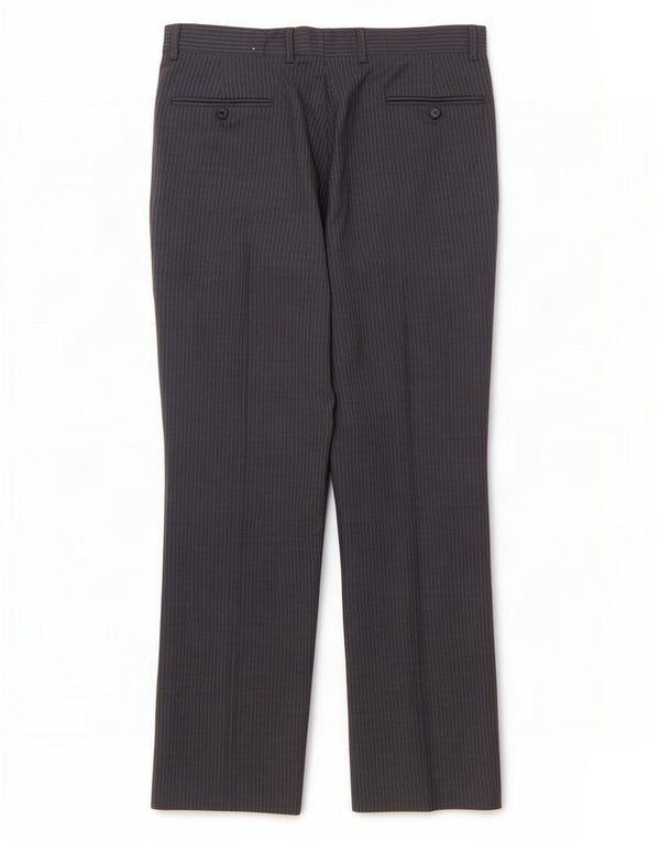 Tommy Hilfiger Pantalones casuales rectos para hombre W34 L30 Lana gris a rayas