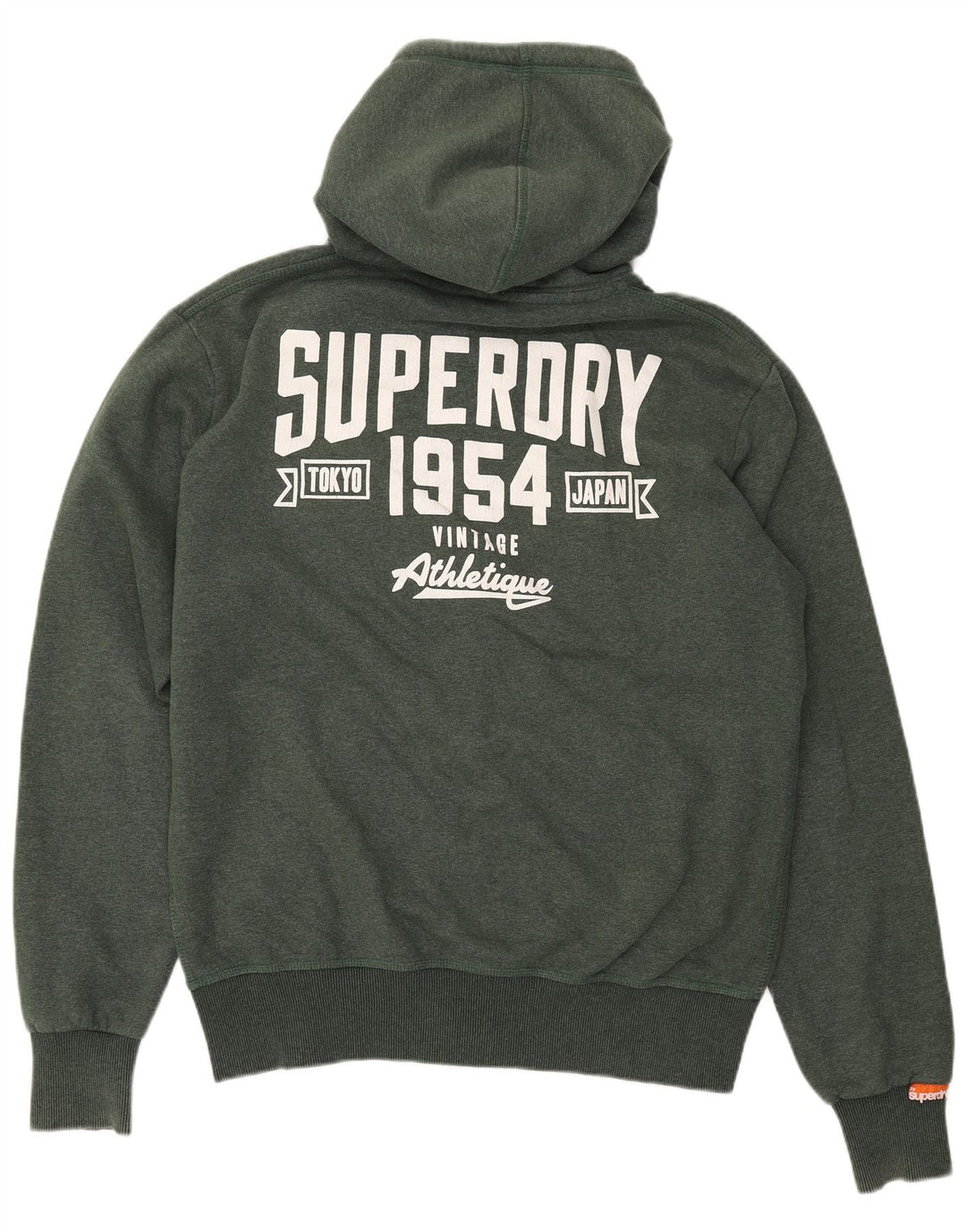 SUPERDRY Suéter con capucha y cremallera gráfica para hombre 2XL Poliéster caqui