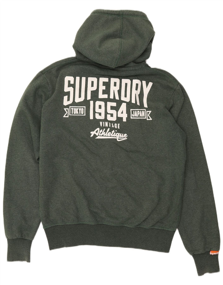 SUPERDRY Suéter con capucha y cremallera gráfica para hombre 2XL Poliéster caqui