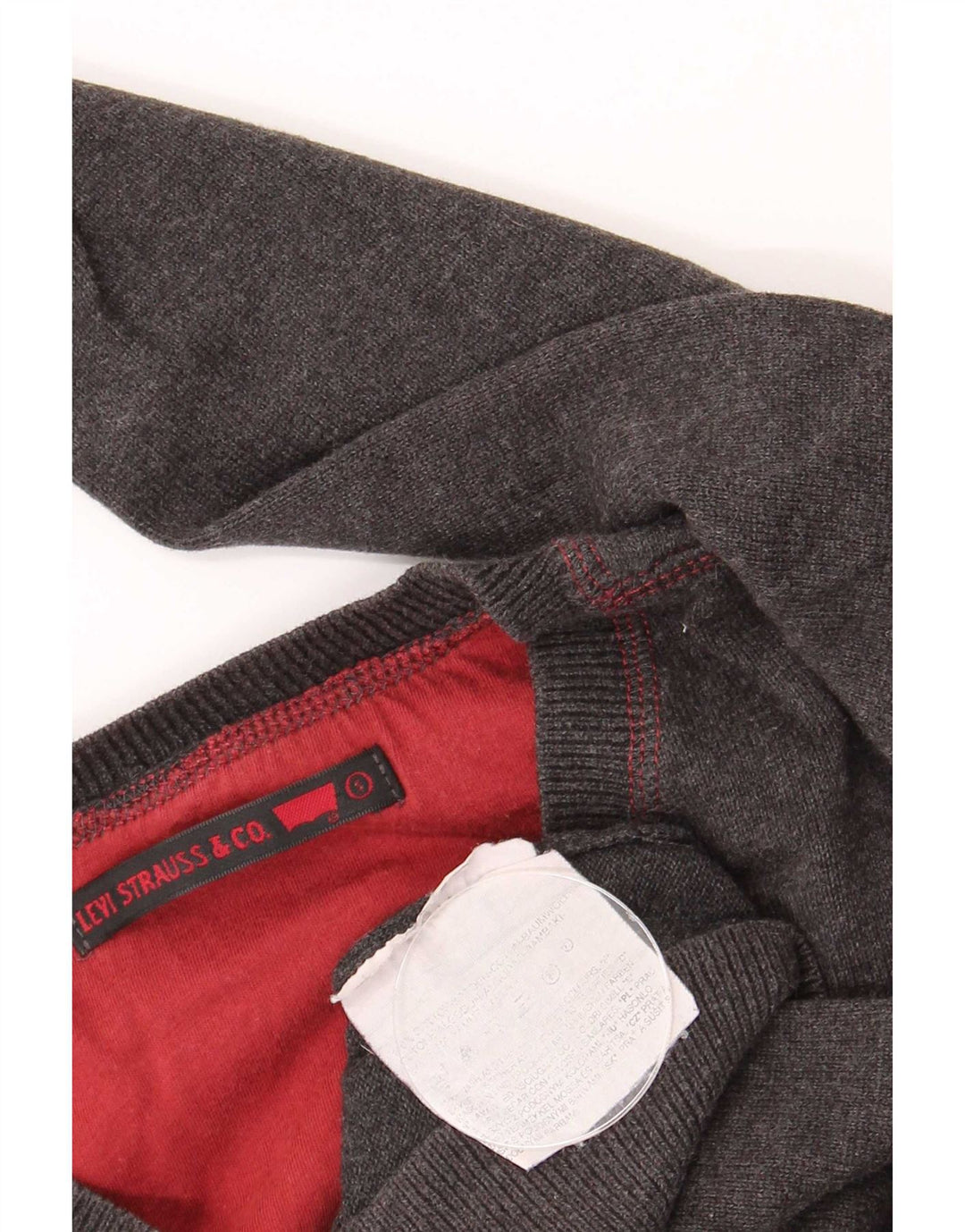 Levi's Jersey con cuello en V para hombre pequeño de algodón gris