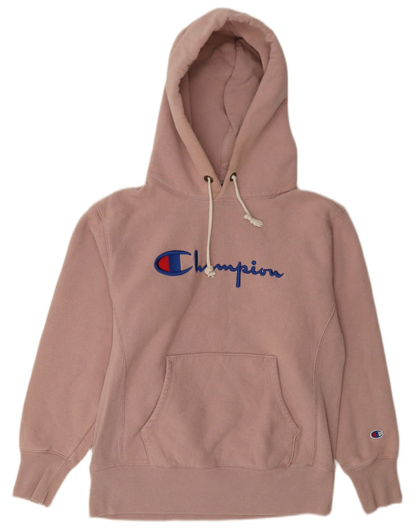 Champion Sudadera con capucha gráfica para mujer UK 10 Small Pink Cotton