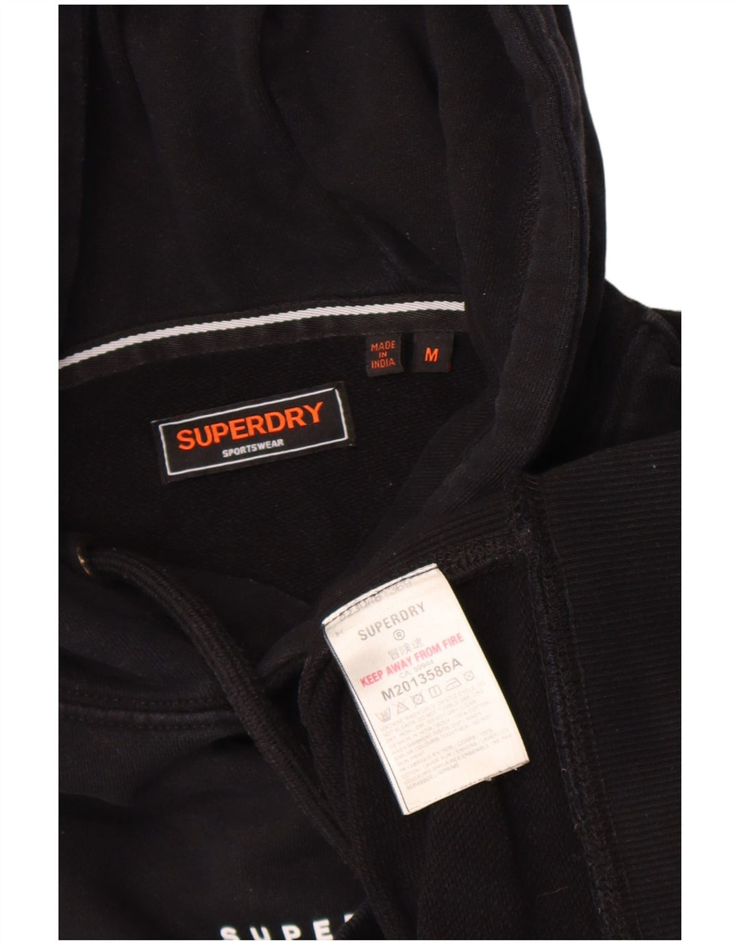 Superdry Jersey con capucha para hombre de algodón negro mediano