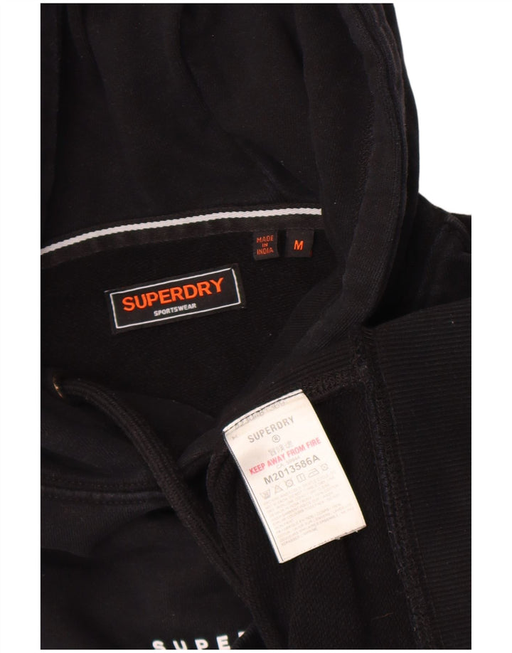 Superdry Jersey con capucha para hombre de algodón negro mediano