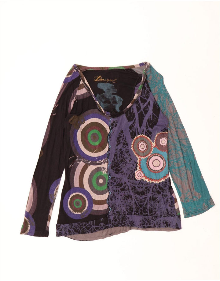 Desigual Top Túnica con Estampado Abstracto para Mujer UK 18 XL Viscosa Multicolor