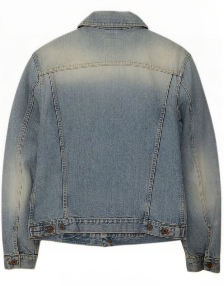 Roy Rogers Chaqueta vaquera desgastada con lavado ácido para hombre UK 36 Small Blue