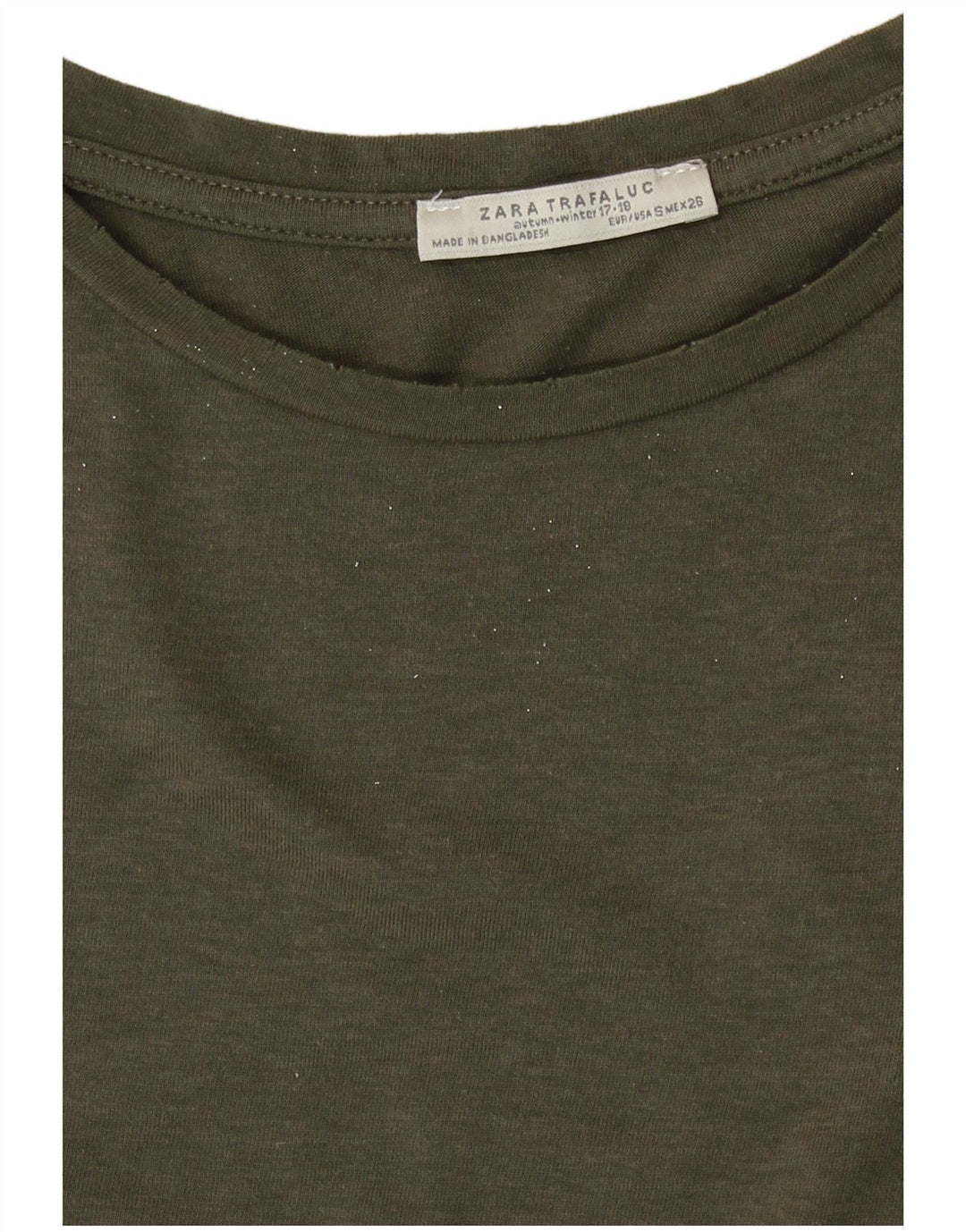 Zara Mujer Camiseta Extragrande Top UK 10 Small Khaki