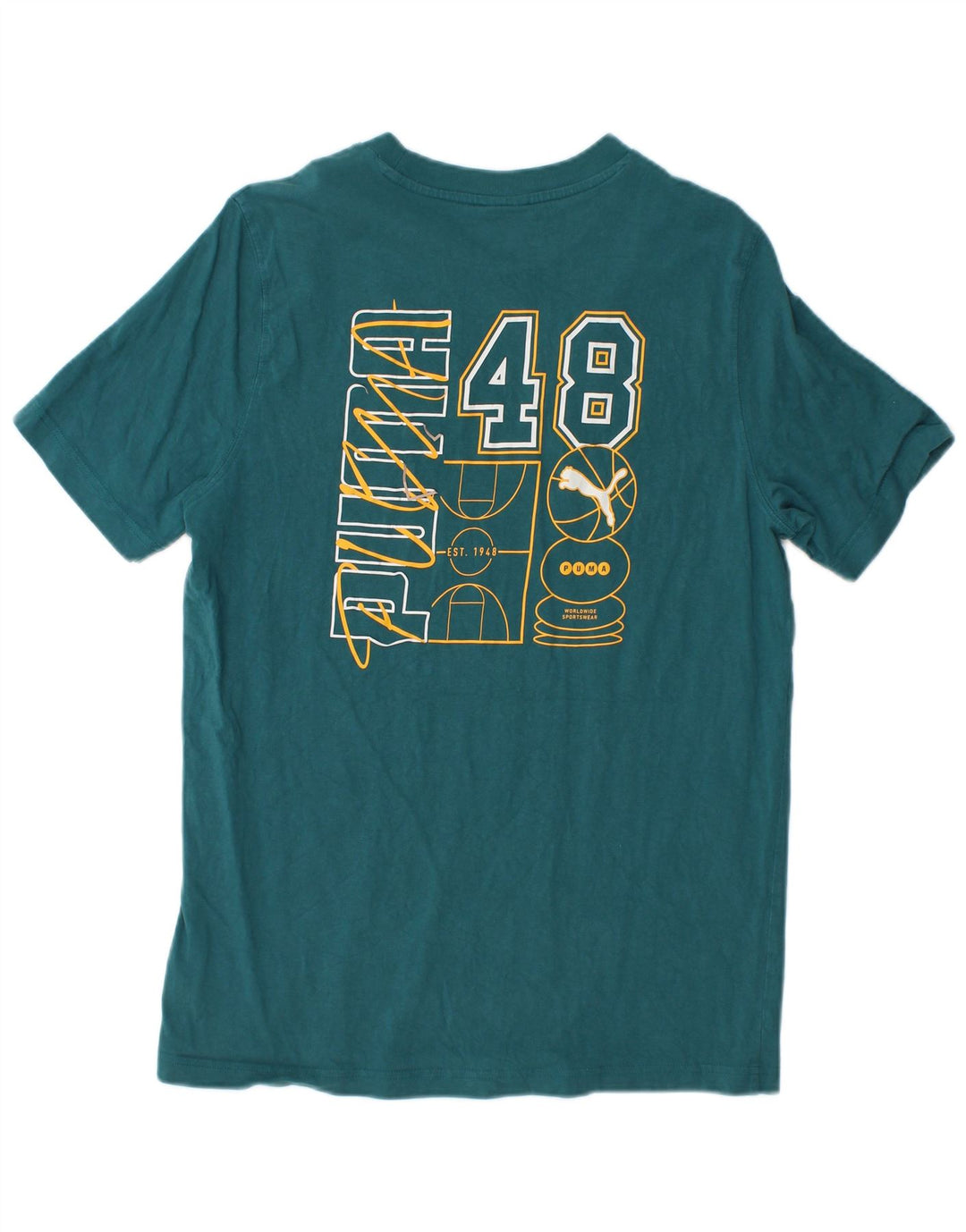 PUMA Camiseta gráfica para hombre Top Algodón verde medio
