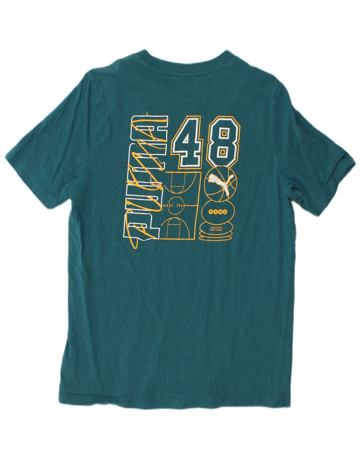 PUMA Camiseta gráfica para hombre Top Algodón verde medio