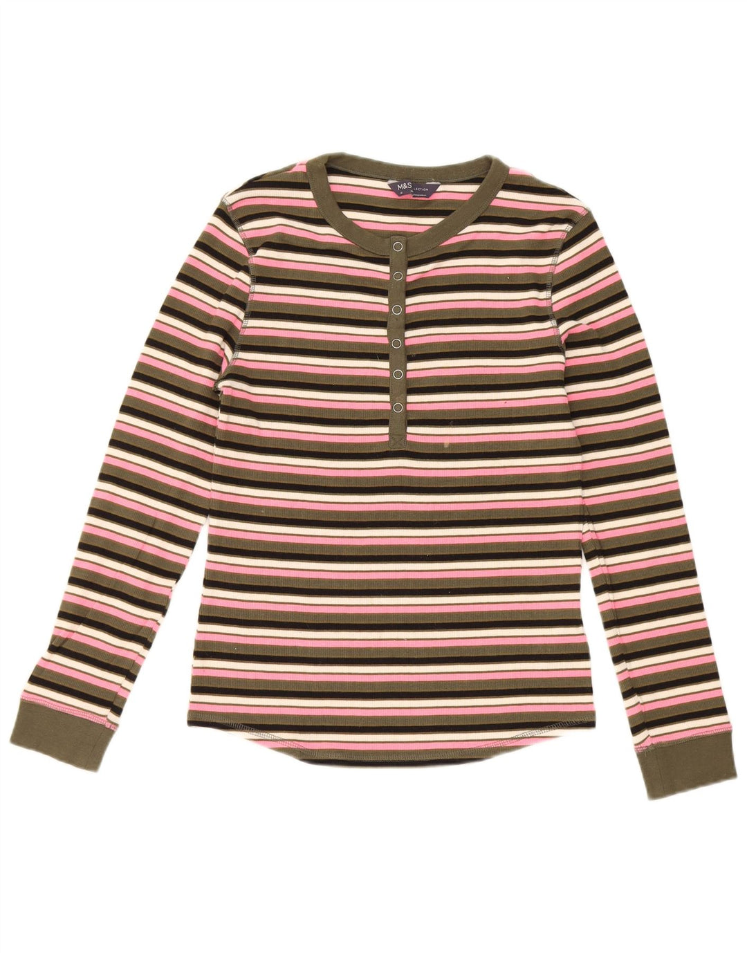 Marks & Spencer Top para Mujer Manga Larga UK 40 Small Multicolor Rayas