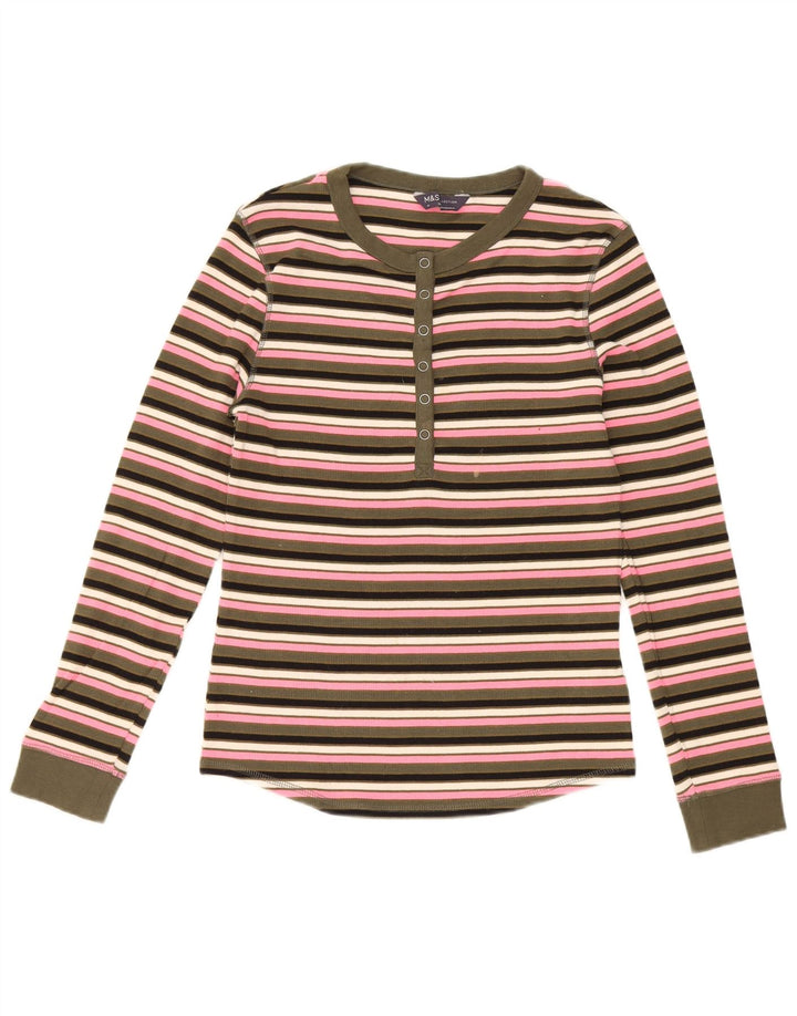 Marks & Spencer Top para Mujer Manga Larga UK 40 Small Multicolor Rayas