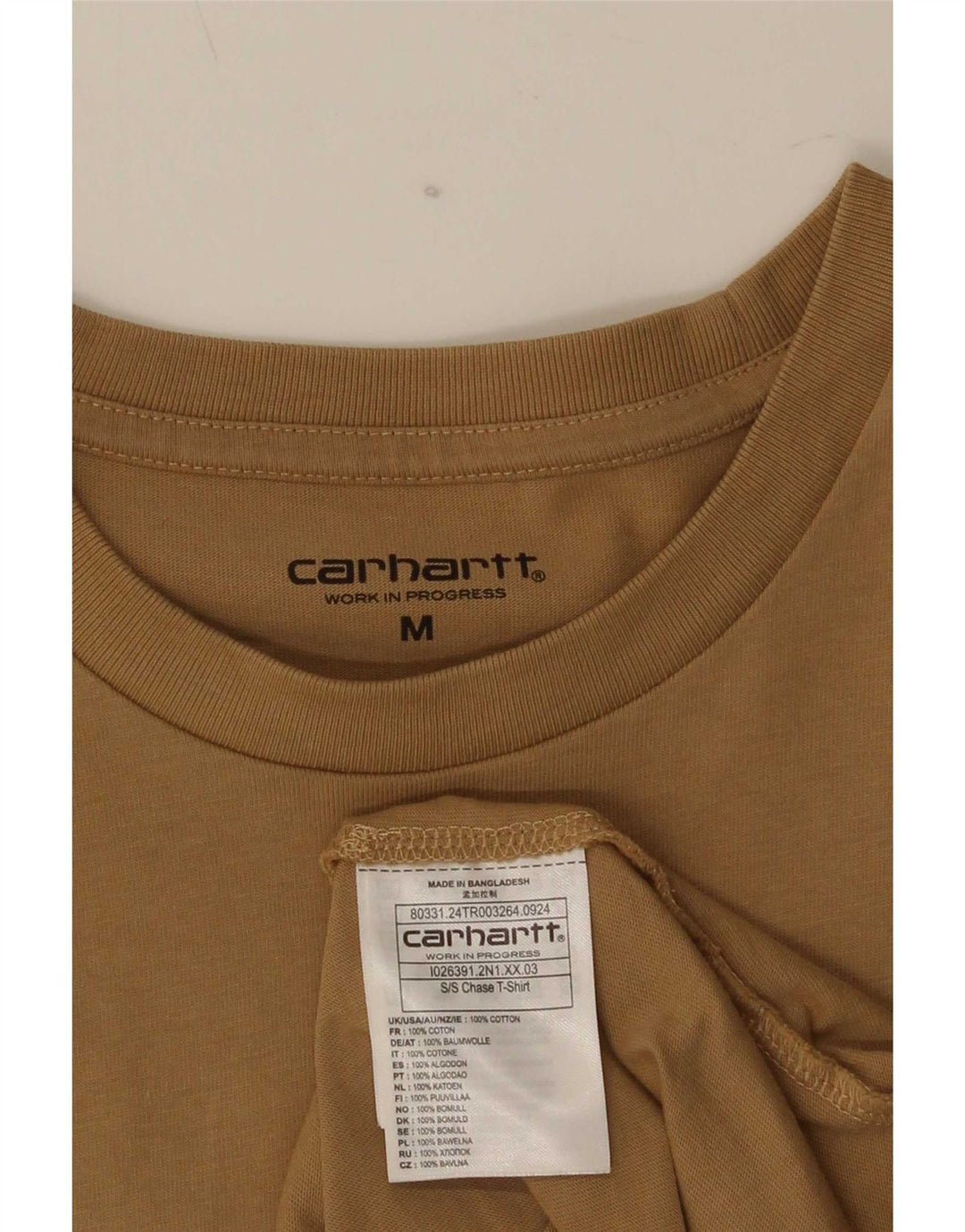 Camiseta Carhartt Hombre Top Algodón Marrón Medio