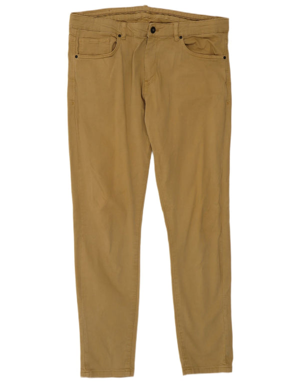Zara Mens Slim Casual Pantalones EU 44 Large W34 L30 Algodón Beige