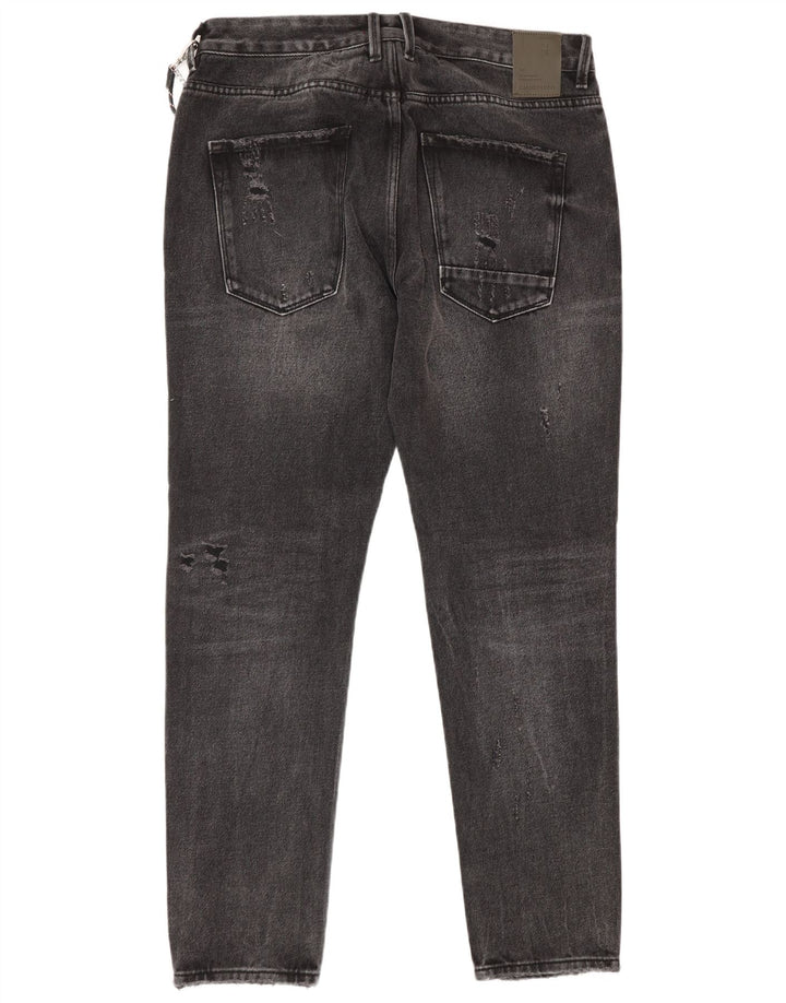 Gianni Lupo Vaqueros ajustados desgastados Bruce para hombre IT 48 Medium W34 L30 Gris