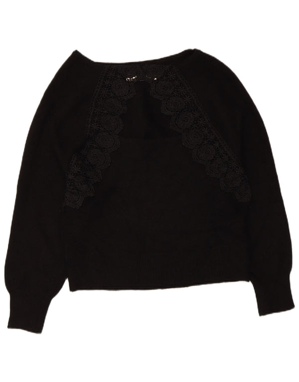 Oasis - Jersey con cuello barco para mujer, talla 40, talla grande, viscosa negra