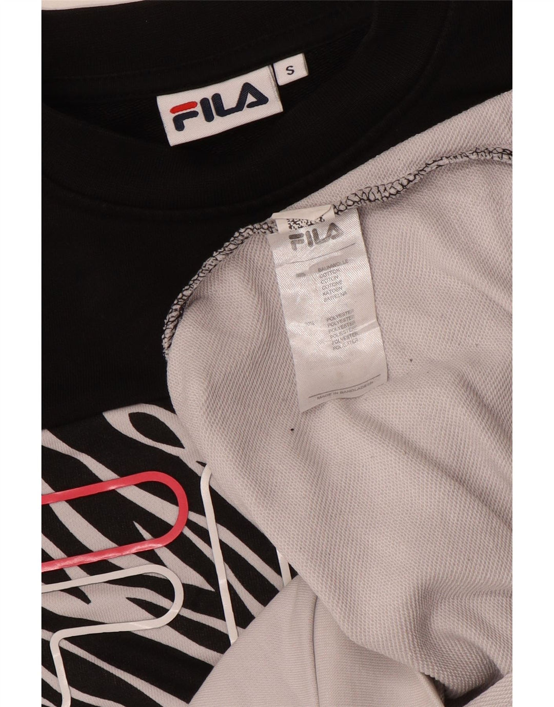 Fila Hombre Sudadera Gráfica Jumper Small Blanco Colorblock Algodón