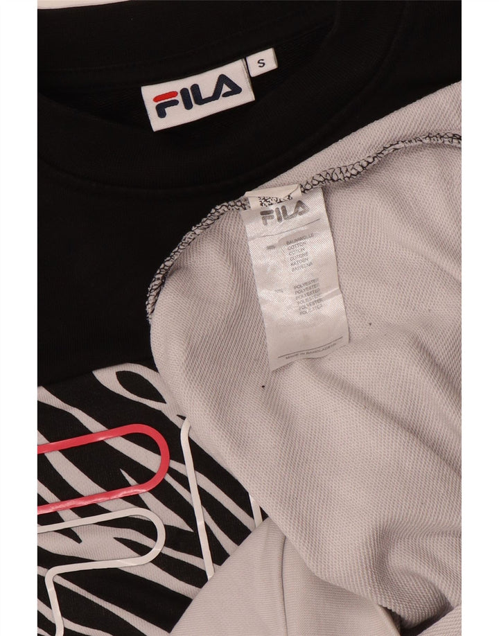 Fila Hombre Sudadera Gráfica Jumper Small Blanco Colorblock Algodón