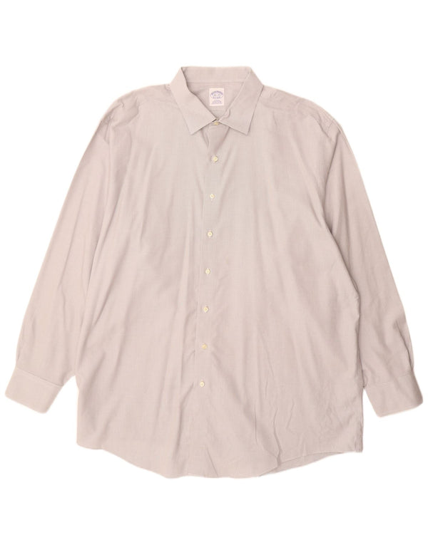 Brooks Brothers Camisa para hombre talla 18 1/2 2XL Algodón gris
