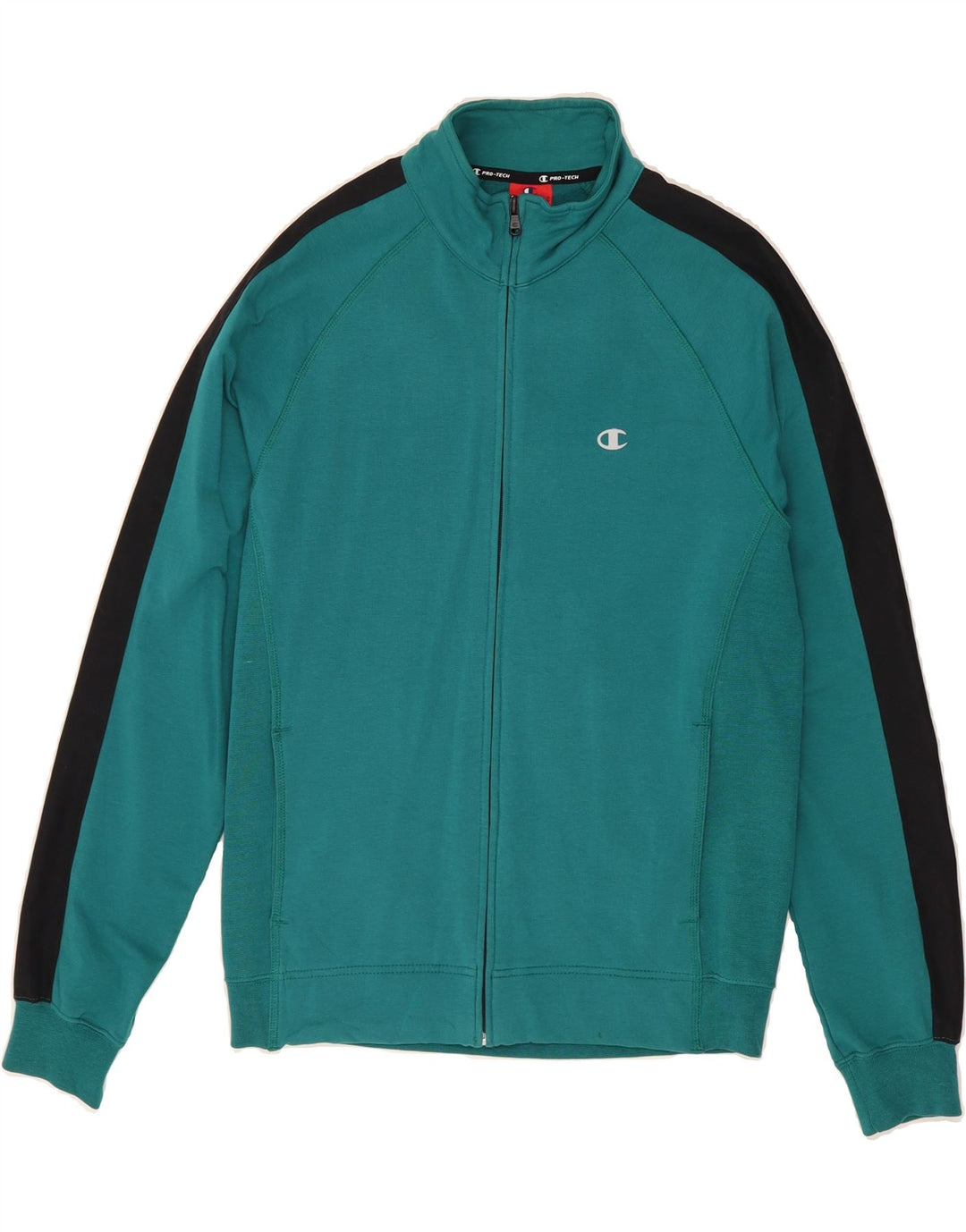 CHAMPION Mens Tracksuit Top Jacket Large Green Colourblock Cotton Vintage Champion and Second-Hand Champion from Messina Hembry 