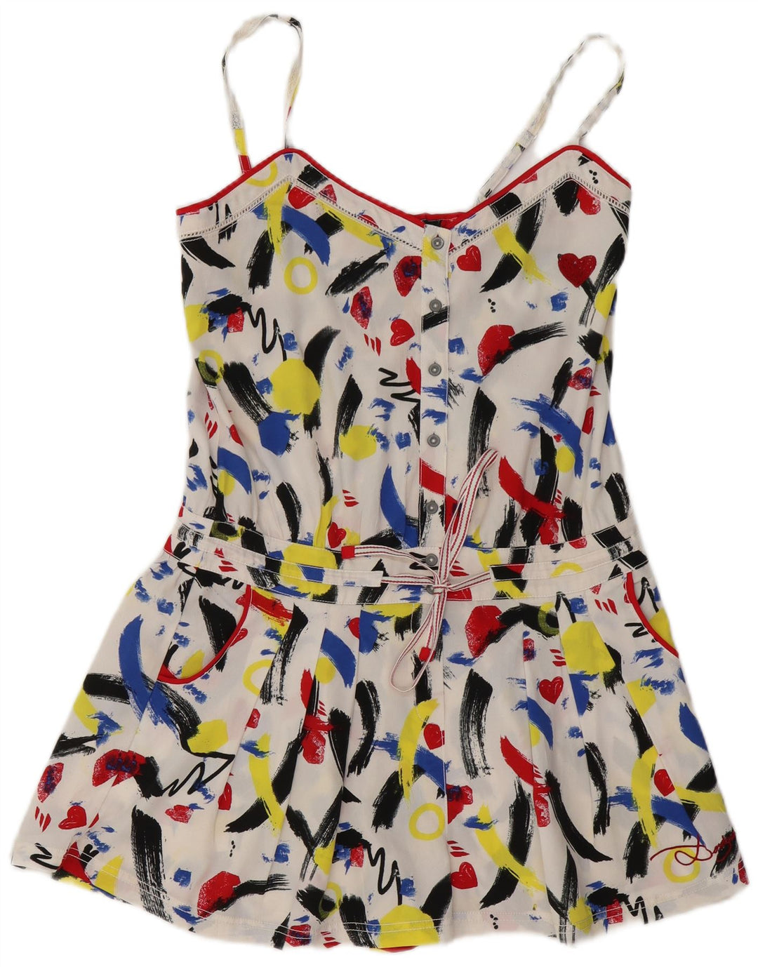 DESIGUAL Mono corto con estampado abstracto para mujer EU 38 Medium Multicolor