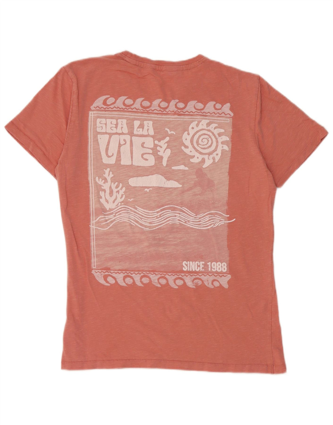 Camiseta con gráfico regular de hombre de Fat Face Top pequeño de algodón rosa