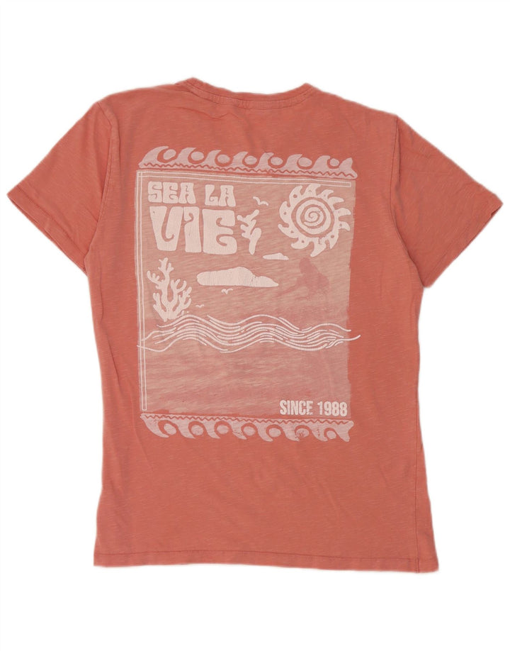 Camiseta con gráfico regular de hombre de Fat Face Top pequeño de algodón rosa