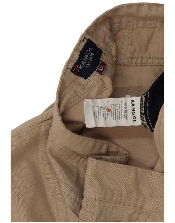 KANGOL Pantalones cortos chinos para hombre 2XL W42 Algodón beige