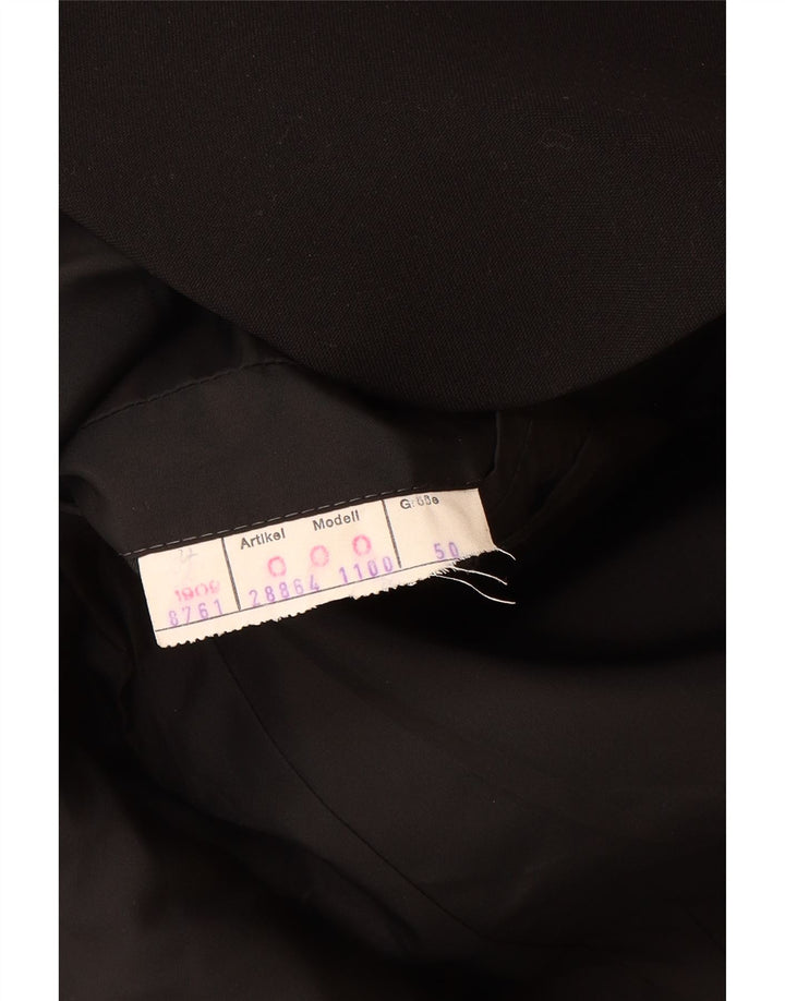 Vintage hombres 1 botón Blazer chaqueta EU 50 grande negro nueva lana