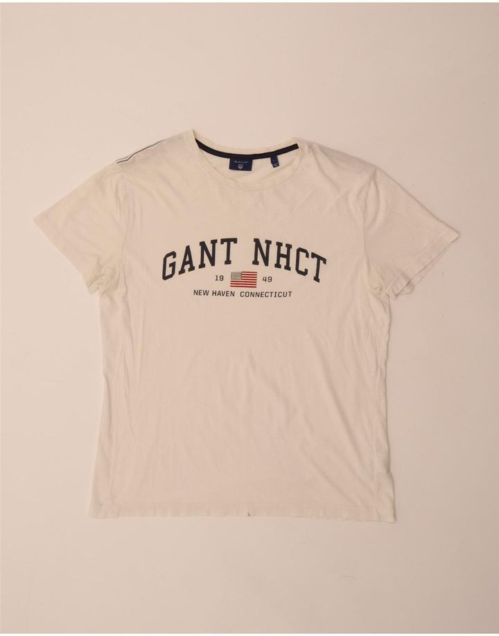 GANT Camiseta gráfica para hombre Top Large White Cotton
