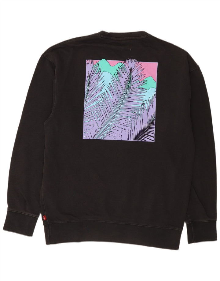 Levi's Mens Relaxed Graphic Sudadera Jumper Pequeño Negro