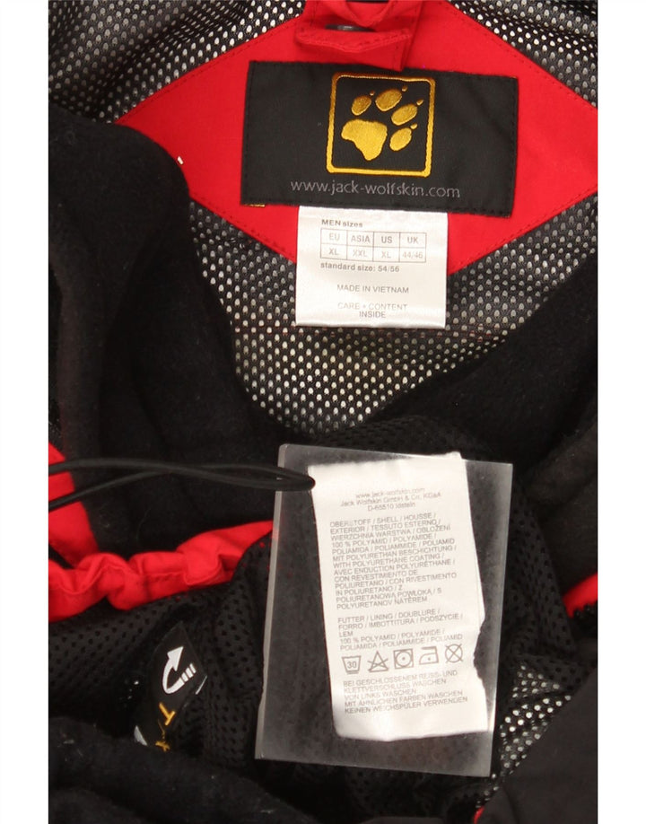 Jack Wolfskin Chaqueta impermeable para hombre ES 44/46 XL Rojo Colorblock Poliamida