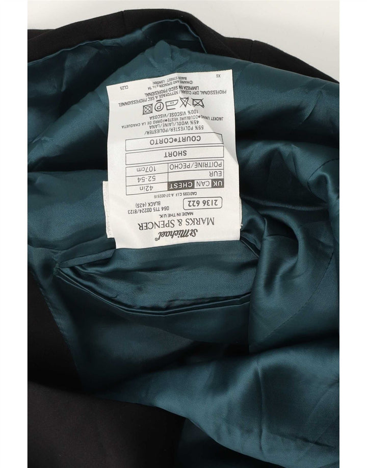 Marks & Spencer Chaqueta tipo blazer St. Michael de 2 botones para hombre UK 42 Large Black
