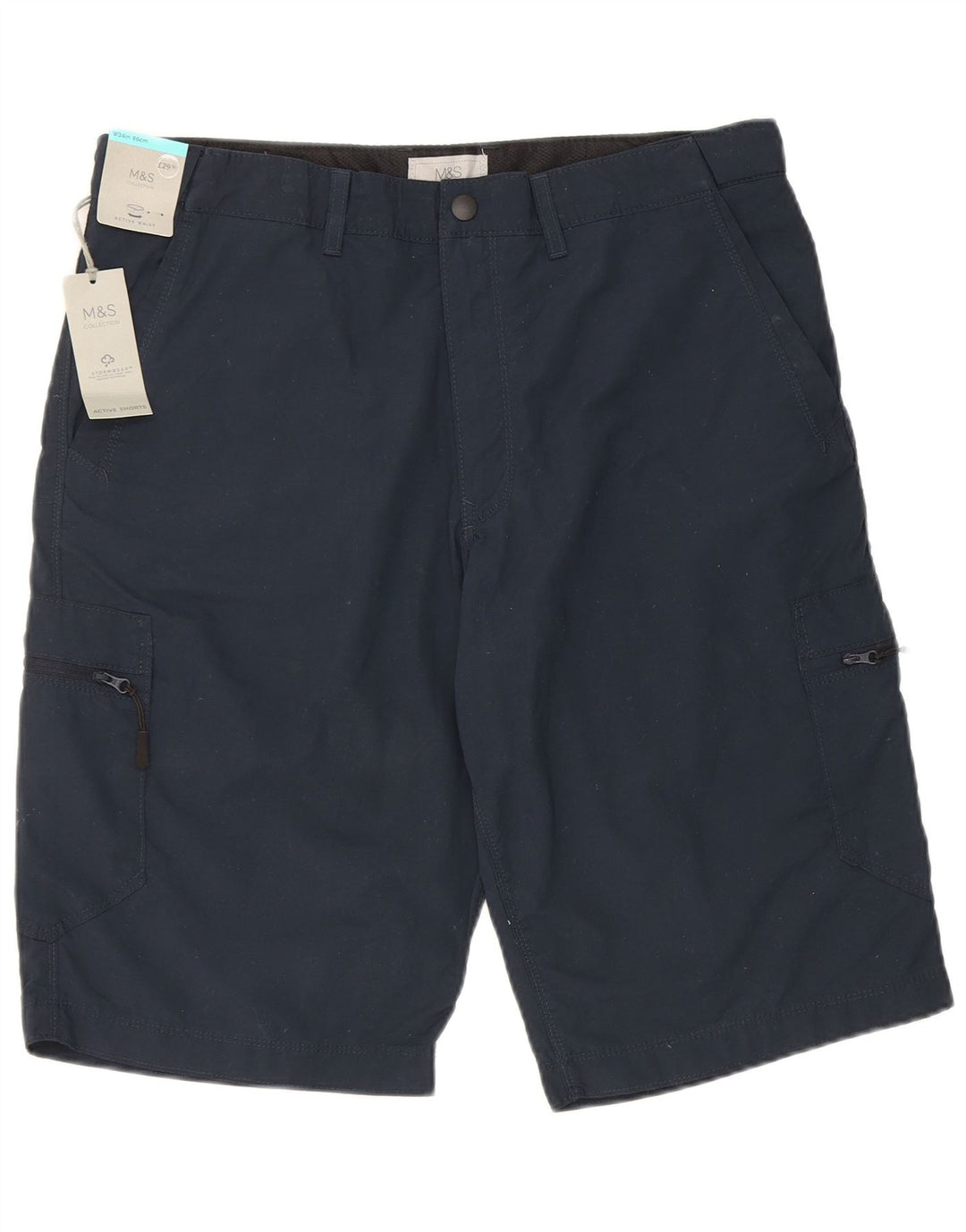 Marks & Spencer Pantalones Cargo para Hombre W34 Grande Algodón Azul Marino
