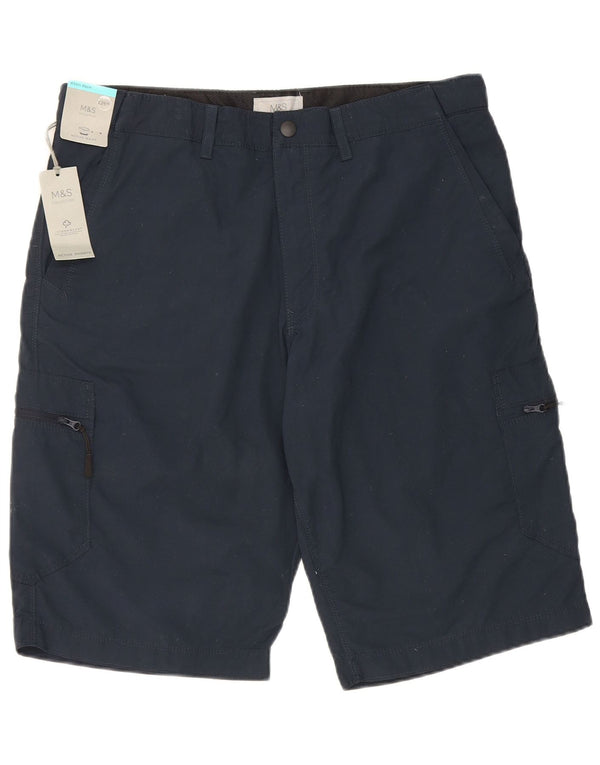 Marks & Spencer Pantalones Cargo para Hombre W34 Grande Algodón Azul Marino