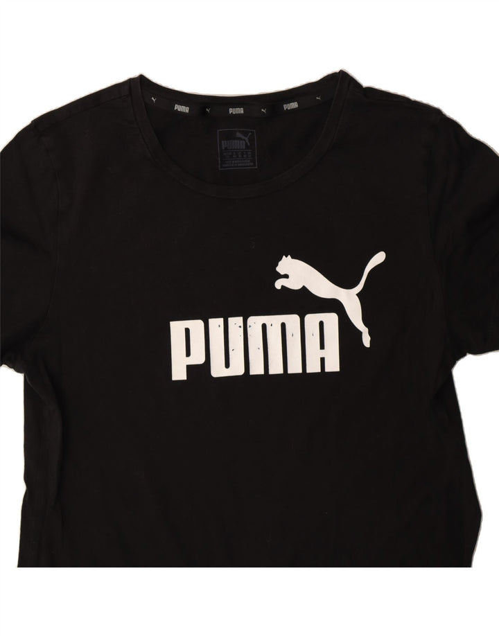 PUMA Womens Graphic T-Shirt Top UK 14 Medium Black Vintage Puma and Second-Hand Puma from Messina Hembry 