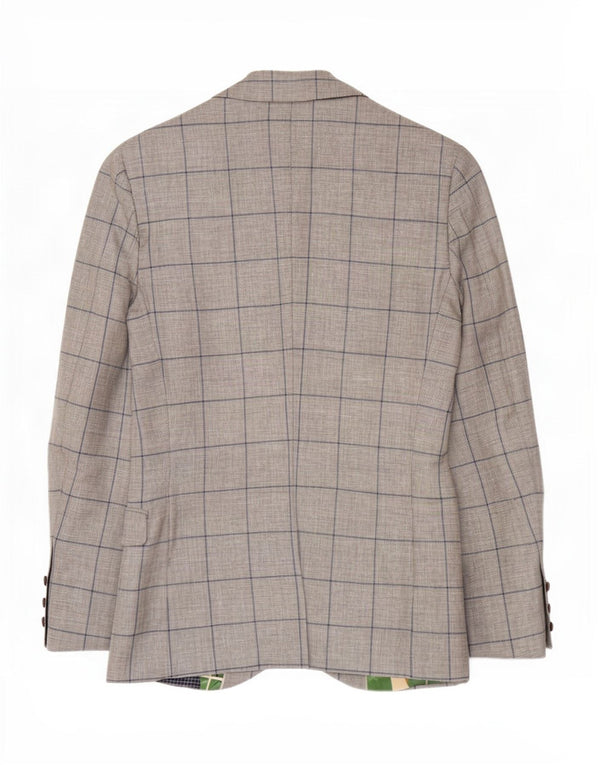 Joules Chaqueta tipo blazer ajustada con 2 botones para hombre UK 34 XS Lana a cuadros gris