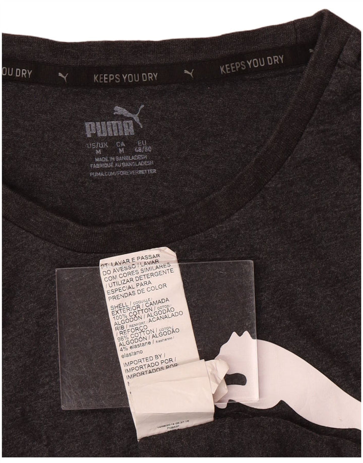 PUMA Camiseta sin mangas estampada de algodón moteado en gris medio para hombre
